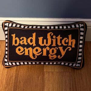 Bad Witch Energy Needlepoint Pillow
